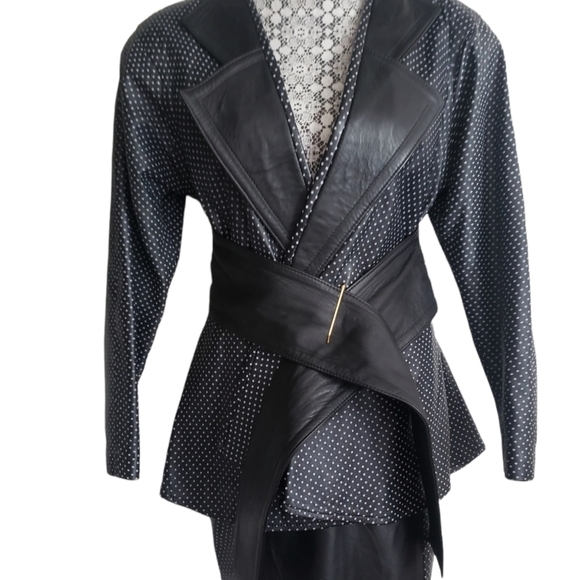 VTG Leather Skirt Suit - Picture 1 of 16